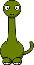 A cartoon brontosaurus