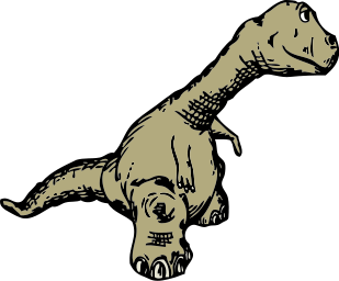 A side-view of a dinosaur