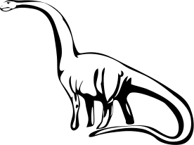 A black and white dinosaur