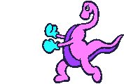 An animated boxing dinosaur