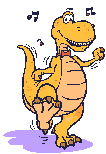 A dancing dinosaur