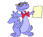 A dinosaur professor wearing glasses and a bow tie