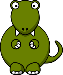 A cartoon tyrannosaurus