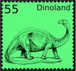 A dinosaur postage stamp
